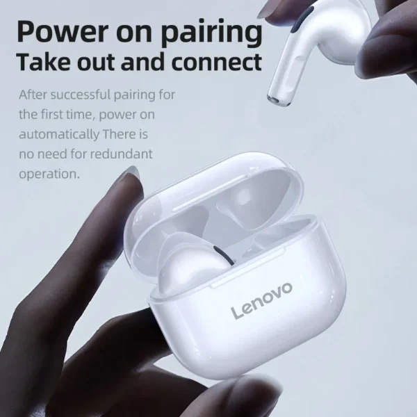 Fone de Ouvido Original Lenovo LP40 Bluetooth 5.0 TWS Sem Fio – Design Anatômico, Operação Simples e Fácil de Usar - Imagem 5